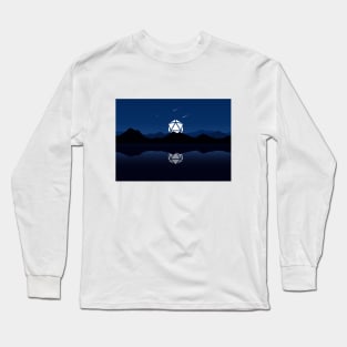 Shooting Star D20 Dice RPG Night Roleplaying Landscapes Long Sleeve T-Shirt